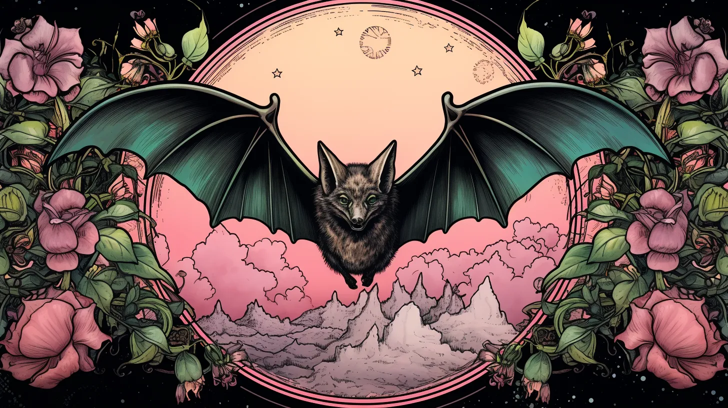 A bat flies in front of the pink moon directly at the view, an ominous sign