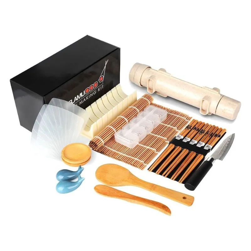 Complete Sushi Making Kit with bamboo rolling mats, chopsticks, a knife, and accessories. A fun and creative gift for Pisces who enjoy culinary experiences.